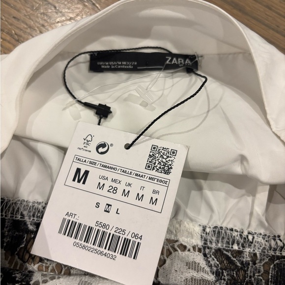 Zara White and Black Lace Detail Dress. Medium. NWT! - Picture 4 of 7
